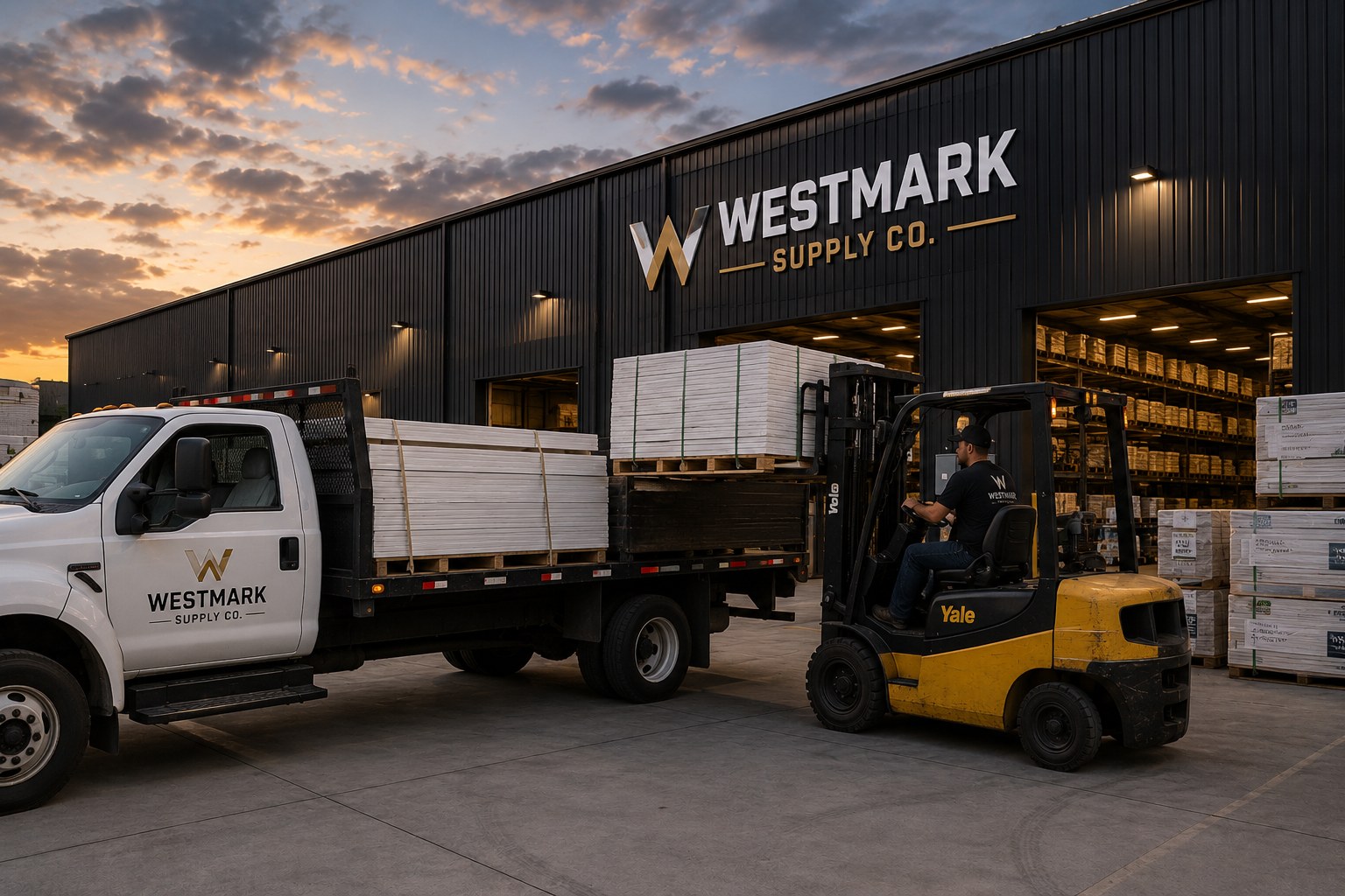 Westmark Supply Co. crew loading materials at the yard
